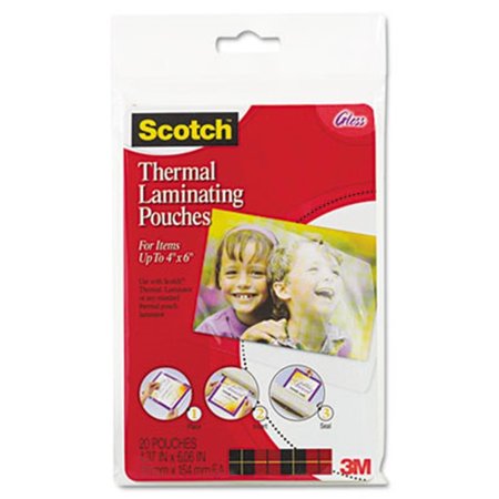 3M 3M TP590020 Photo size thermal laminating pouches  5 mil  6 x 4  20/pack TP590020